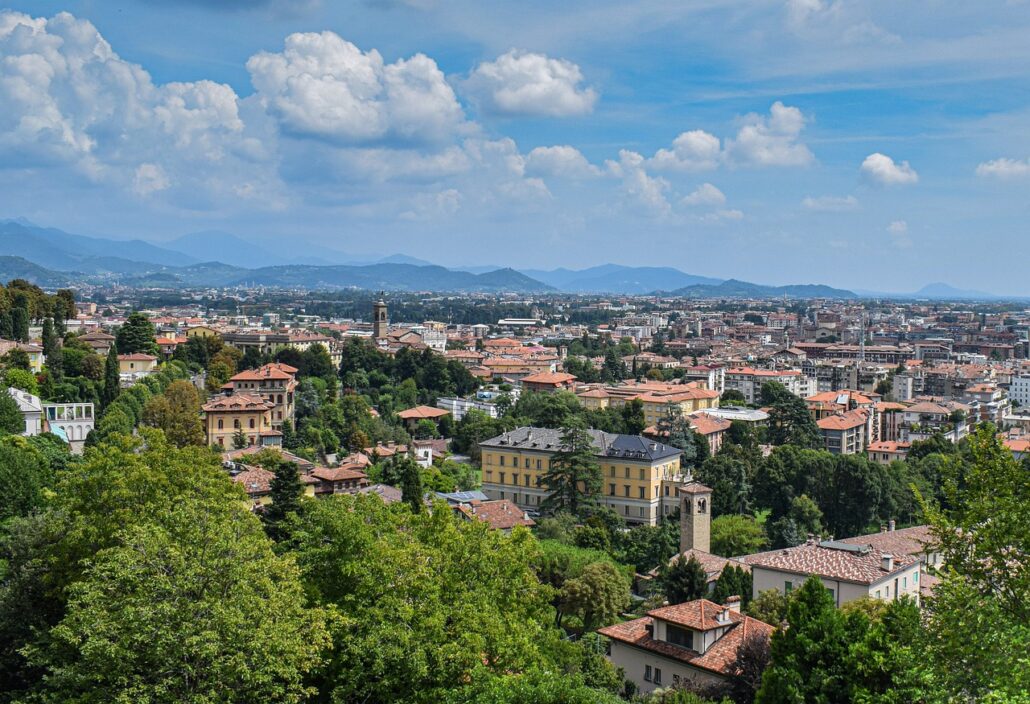 Uitzicht op Bergamo