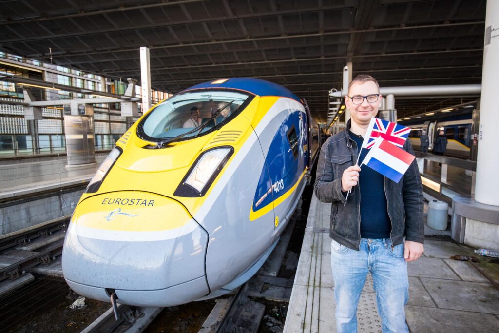 Eigenaar Treinrondreis.nl met Britse vlag