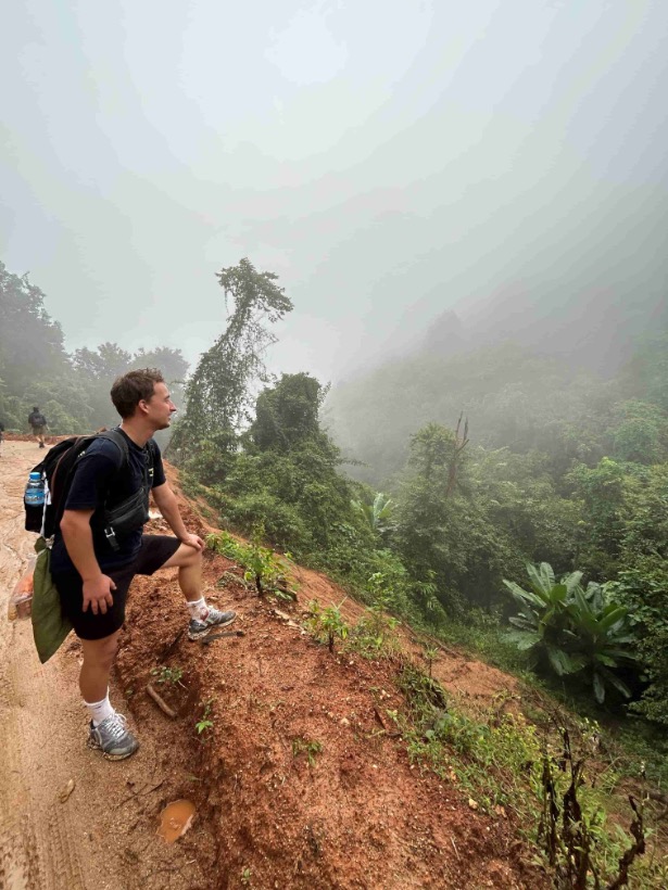 Christiaan op een jungle trekking in Thailand
